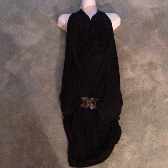 Cowl Neck Halter Backless Dress - Picture 16 of 16